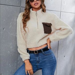 Half-Zip Crop Top Sweater